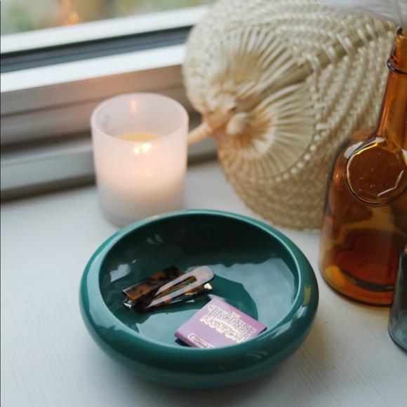 Teal Round Ceramic Catch All / Planter - Picture 5 of 8